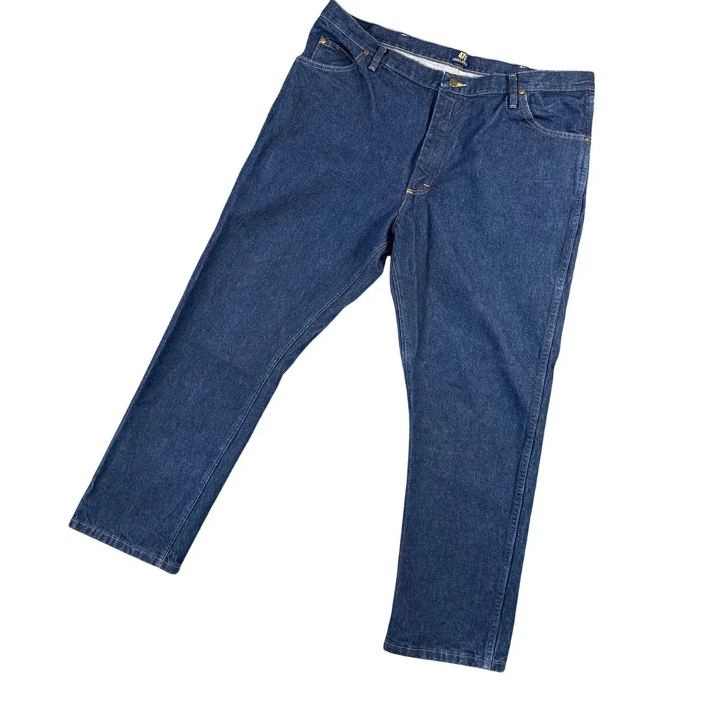 Wrangler 47MWZ Dark Wash Denim Jeans Mens 42x31 Classic Workwear‎ Fit